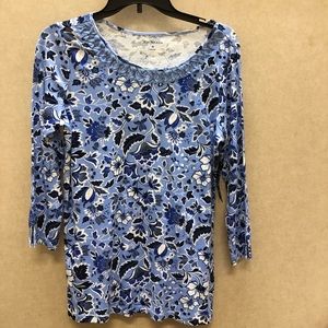 Kim Rogers Floral Blouse Size Medium